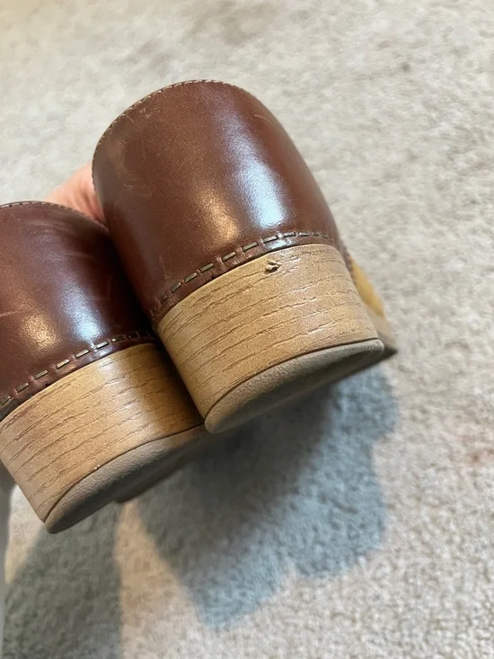 Dansko Leather & Suede Brown Clogs - Picture 6 of 7